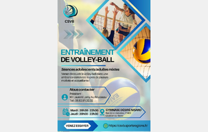 Informations entraînements CSVB